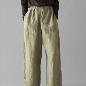 NWT TOAST Garment Dyed Linen Barrel Leg Pants in Salvia